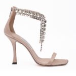 Jimmy Choo Powder Pink Satin Verity 100 Sandals