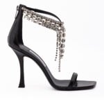 Jimmy Choo Black Leather Verity 100 Sandals