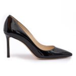 Jimmy Choo Black Patent Leather Romy 85 Pumps