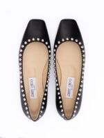 Jimmy Choo Black Leather Dome Studs Mirele Ballet Flat - Image 3