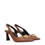 Versace Brown Leather High Heel Pumps - Image 2