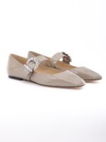 Jimmy Choo Taupe Grey Patent Leather Chery Ballet Flat - Image 2