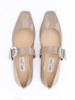 Jimmy Choo Taupe Grey Patent Leather Chery Ballet Flat - Image 3