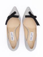 Jimmy Choo Silver Fine Glitter Fabric Romy 60 Pumps - Image 3