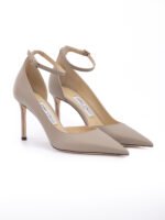 Pantofi cu Toc Jimmy Choo Gri Taupe din Piele - imagine 2