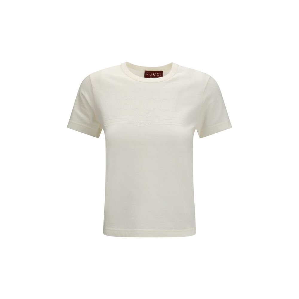 10555154.jpeg Gucci White Cotton T-Shirt - Image 1