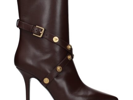 Versace Brown Leather Ankle Boots