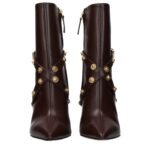 Versace Brown Leather Ankle Boots - Image 3