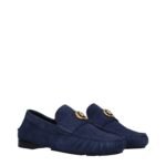 Versace Blue Leather Slip-On Loafers - Image 2