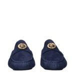 Versace Blue Leather Slip-On Loafers - Image 3