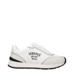 Versace White Leather Athletic Sneakers