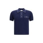 Versace Blue Cotton Polo Shirt
