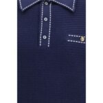 Versace Blue Cotton Polo Shirt - Image 3