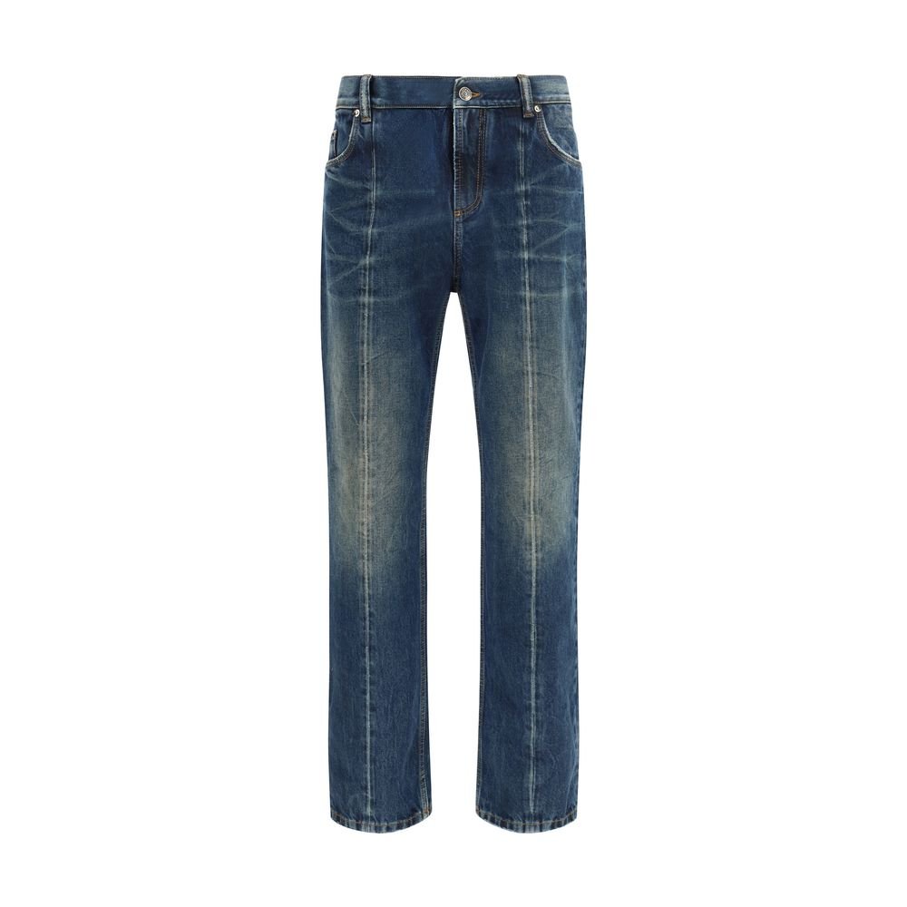 10558465.jpeg Versace Blue Cotton Straight-Leg Jeans - Image 1