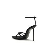 LE SILLA Black Silk Stiletto Heel Sandals - Image 3
