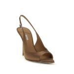 LE SILLA Brown Silk Stiletto Heel Sandals - Image 2