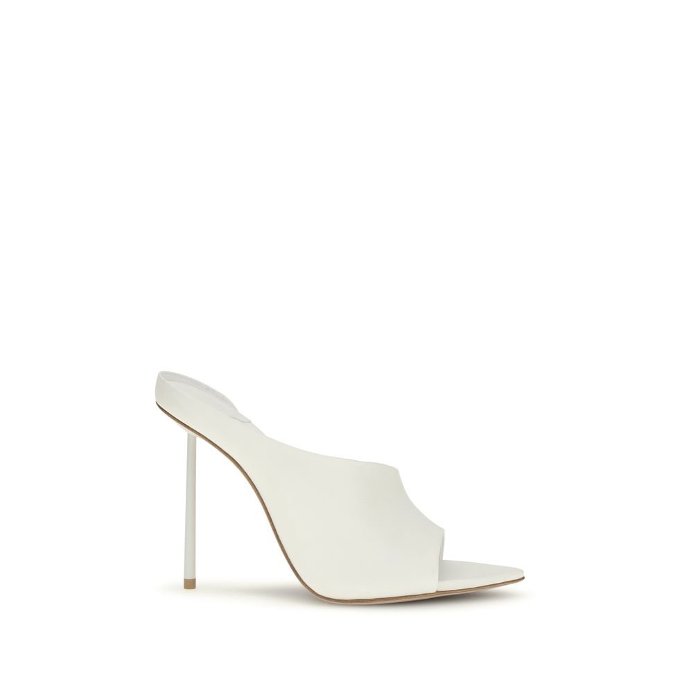 10558577.jpeg LE SILLA White Calf Leather Bos Taurus Stiletto Heel Sandals - Image 1