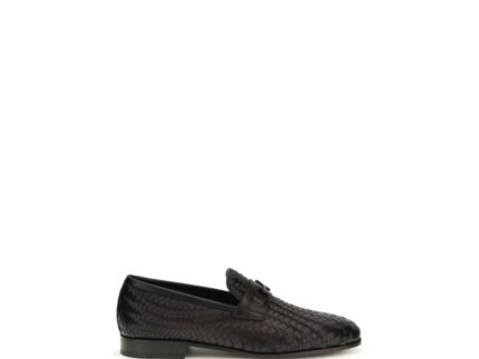 Ferragamo Brown Calf Leather Bos Taurus Slip-On Loafers