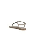 Brunello Cucinelli Blue Calf Leather Bos Taurus Strap-On Sandals - Image 3