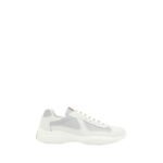Prada White Calf Leather Bos Taurus Low Top Sneakers