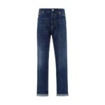 Jeans Brunello Cucinelli Albastri Straight-Leg din Bumbac