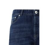 Jeans Brunello Cucinelli Albastri Straight-Leg din Bumbac - imagine 3