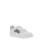 Burberry White Calf Leather Bos Taurus Low Top Sneakers - Image 2