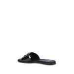 Valentino Garavani Black Calf Leather Bos Taurus Flat Sandals - Image 3