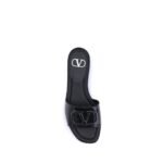 Valentino Garavani Black Calf Leather Bos Taurus Flat Sandals - Image 4