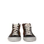 Golden Goose Brown Leather High Top Sneakers - Image 3