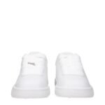 Burberry White Leather Low Top Sneakers - Image 3