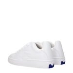 Burberry White Leather Low Top Sneakers - Image 4