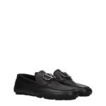 Valentino Garavani Black Leather Slip-On Loafers - Image 2