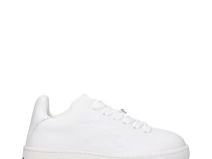 Burberry White Leather Low Top Sneakers