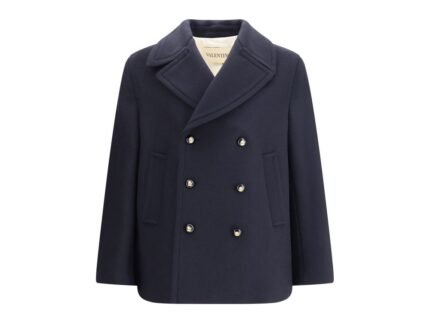 Valentino Blue Fleece Wool Coat