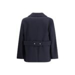 Valentino Blue Fleece Wool Coat - Image 2