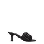 Prada Black Leather Platform Sandals