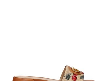 Valentino Garavani Beige Raffia Slippers