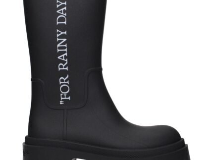 Off-White Black Cotton Ankle Boots