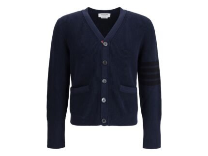 Thom Browne Blue Cotton Cardigan